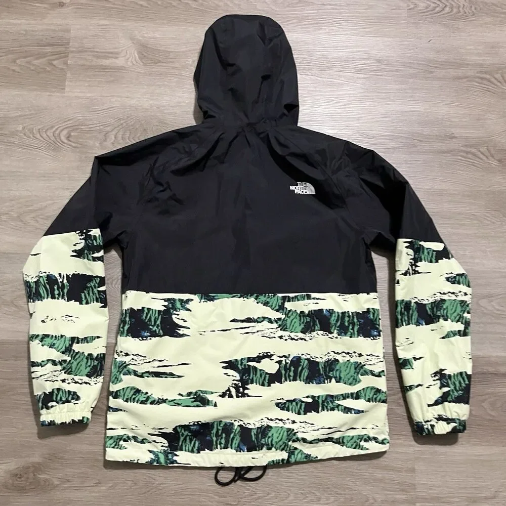 The North Face Antora Rain Jacket Mens Size Medium Black Camo Full Zip Hooded